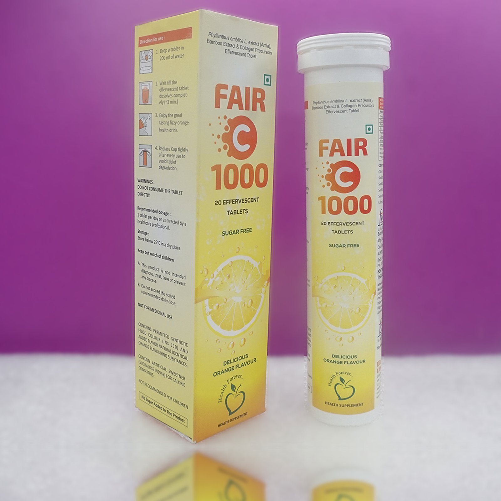 Fair C 1000 Effervescent Tablet - Delicious Orange Flavour